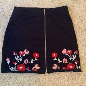 Loft floral zip up skirt